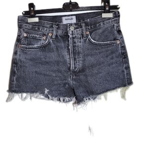 Agolde parker denim cut off jean shorts black size 25
